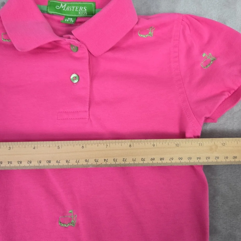 Masters Kids Girls Golf Polo XS (5-7) Pink AOP Logo